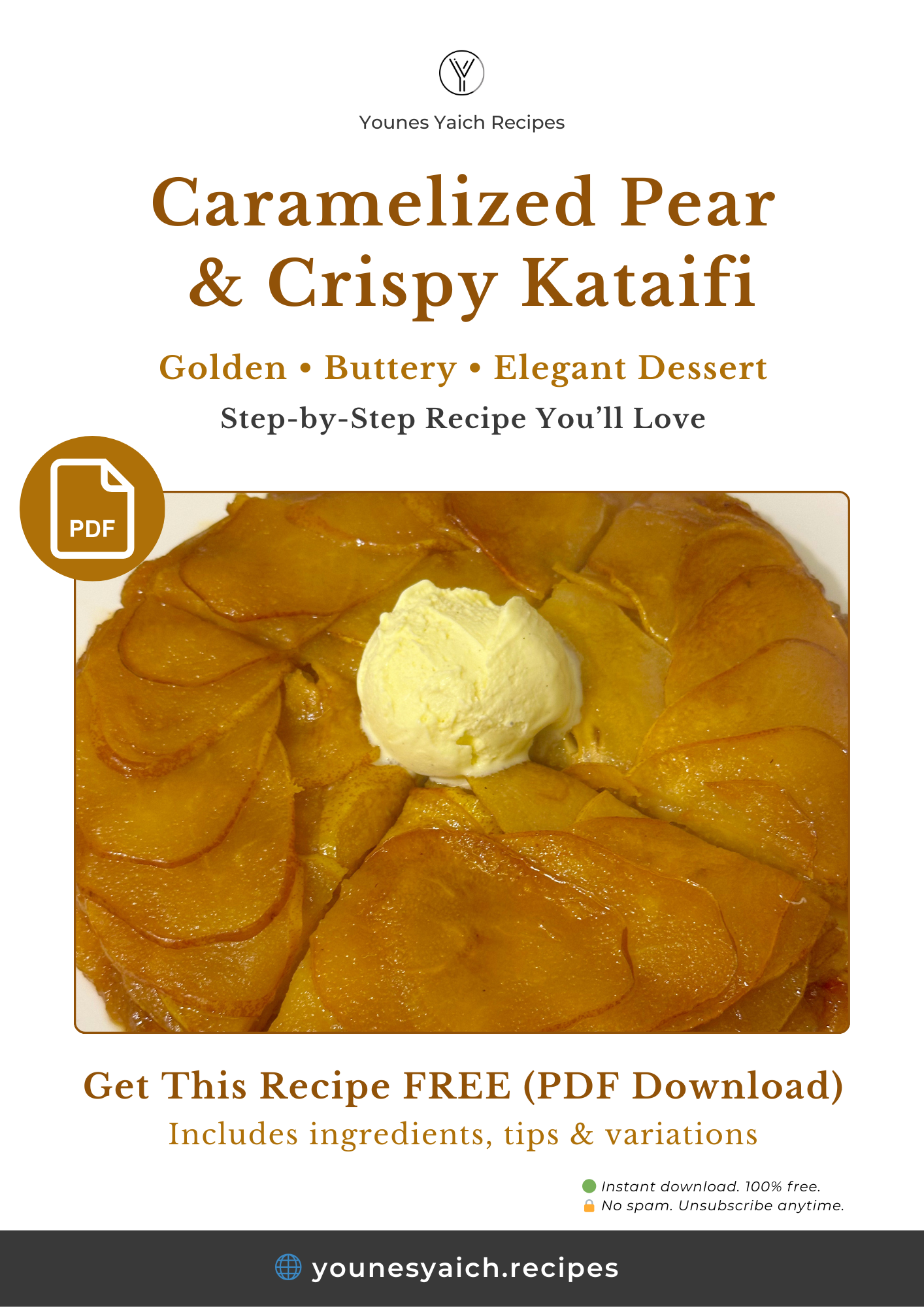 Caramelized Pear & Crispy Kataifi (FREE PDF)
