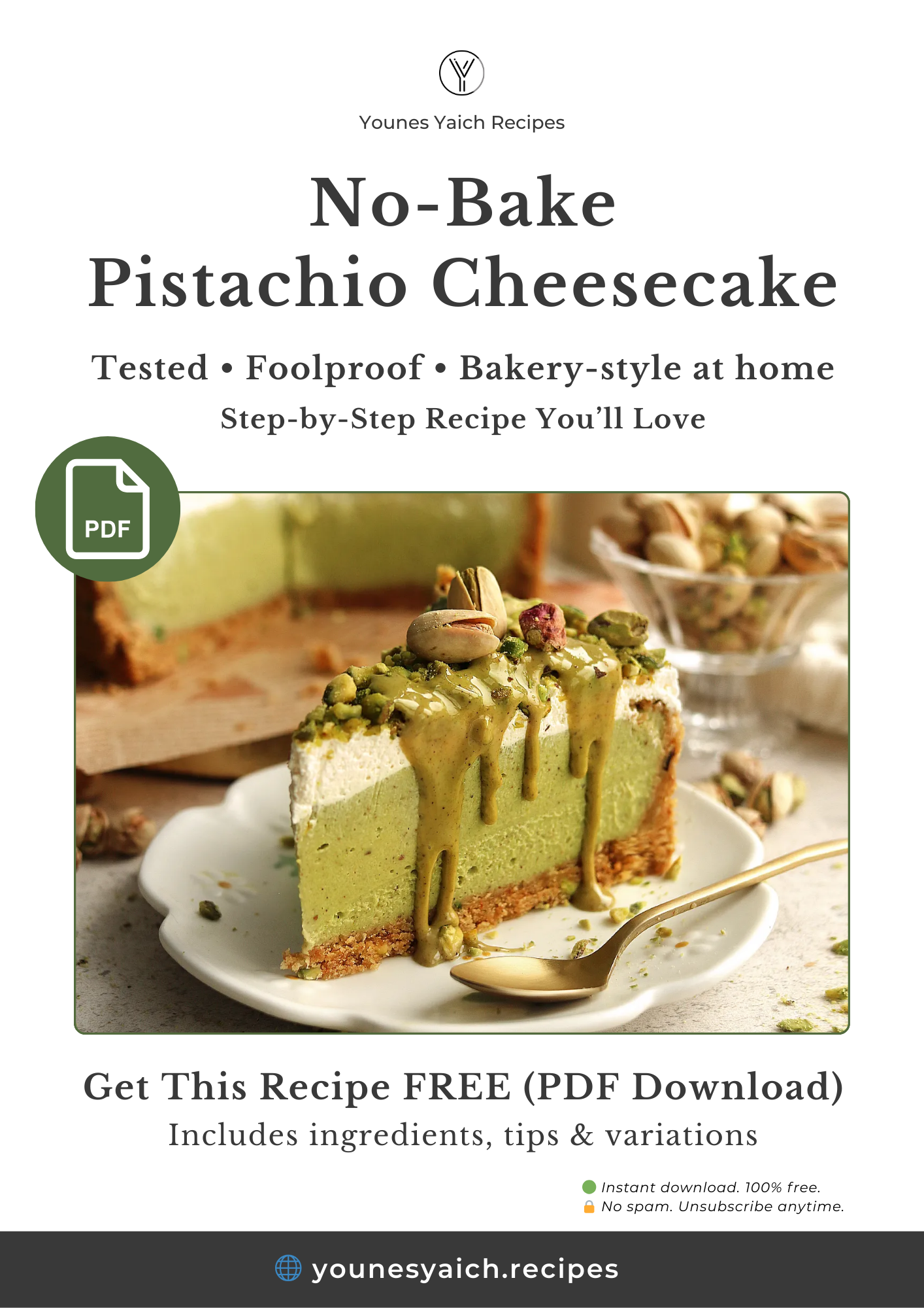 No-Bake Pistachio Cheesecake